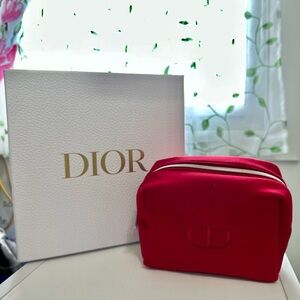 Dior Red Cosmetic Bag